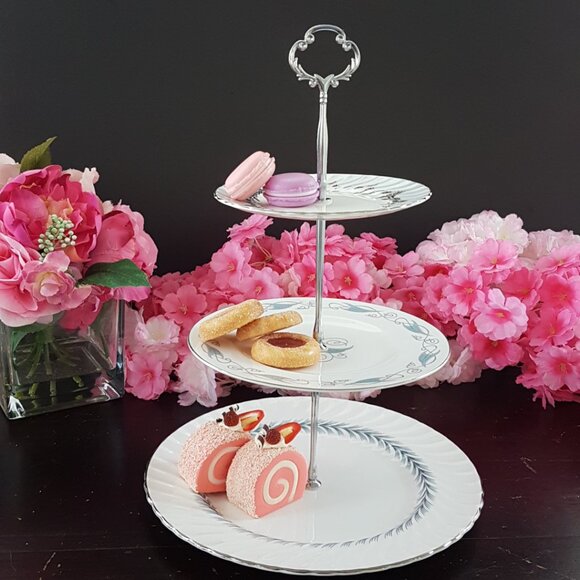 Handmade 3 Tier Wedding Cake Stand Dessert Sandwich Tea Party Serving Tray - Picture 5 of 12